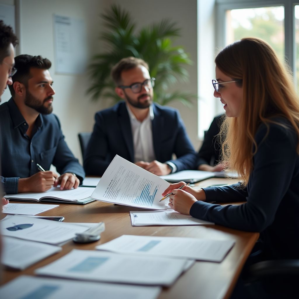 Equipo de consultores trabajando